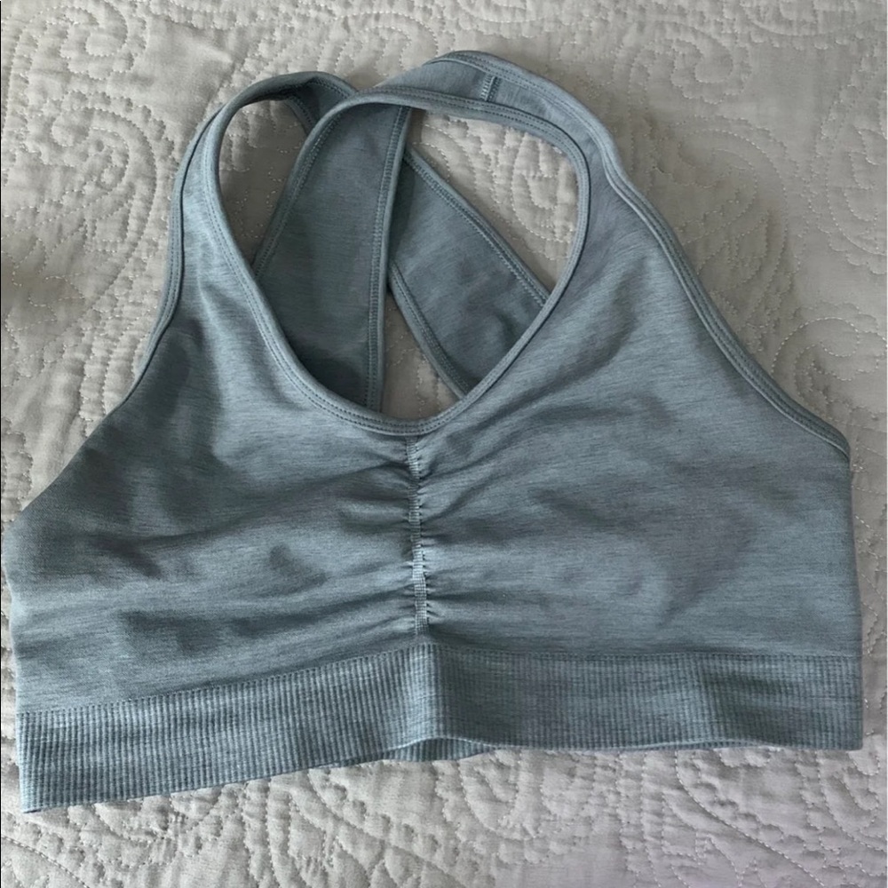 Alphalete amplify gray sports bra